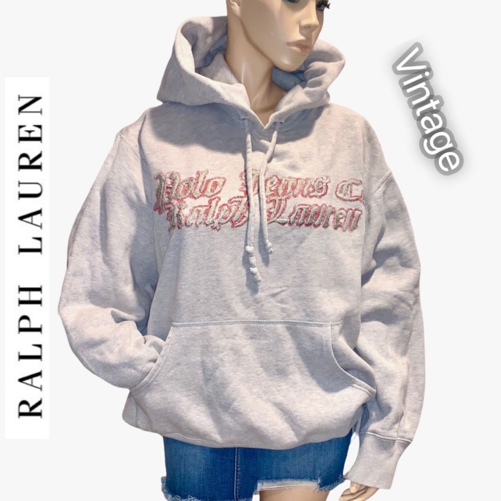 Vintage Ralph Lauren Polo Embroidered Oversized Hoodie Sweatshirt